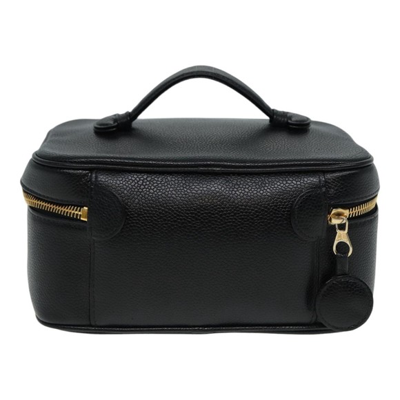 CHANEL COCO Mark Vanity Cosmetic Pouch Caviar Skin Black CC Auth yb640 - Picture 3 of 16